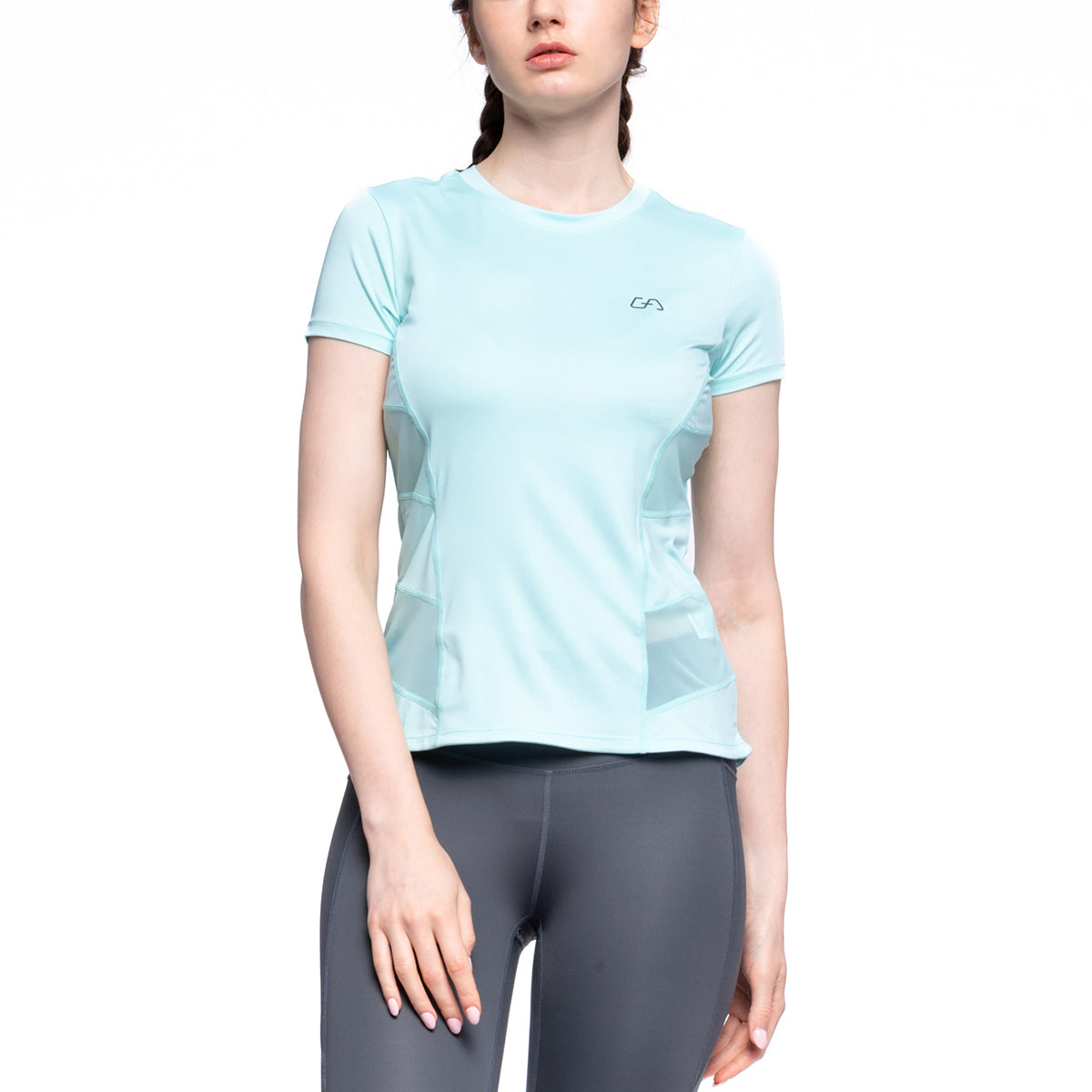  RBX Activewear Workout T-Shirt for Women, Breathable Mesh Panel  Gym Running Tee Stretchy Super Soft Gym Top with Mesh Peached Pale Lime XS  : Clothing, Shoes & Jewelry