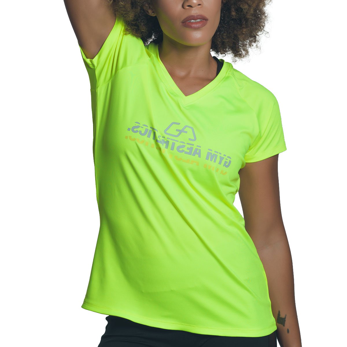 Basic Performance Damen Spiegel-Logo Gym Sport-T-Shirt