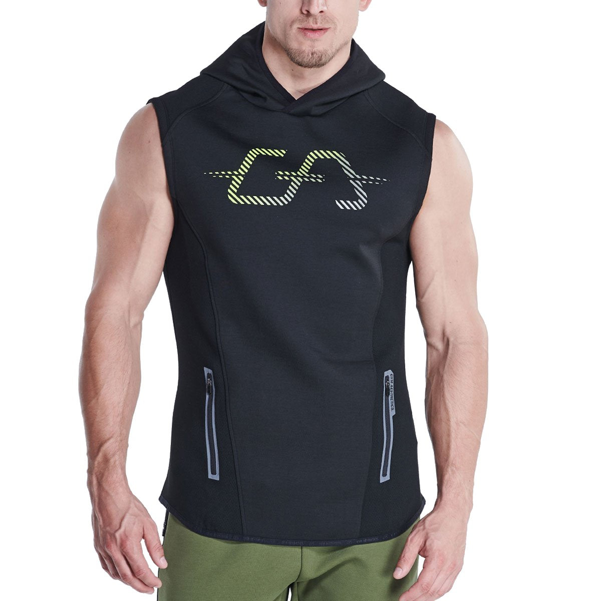 OutRun Sleeveless Hoodie Vest for Men Gym Aesthetics